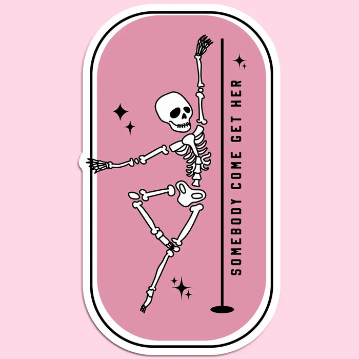 Skeleton Sticker Decal, Funny Sticker, Skeleton Stripper