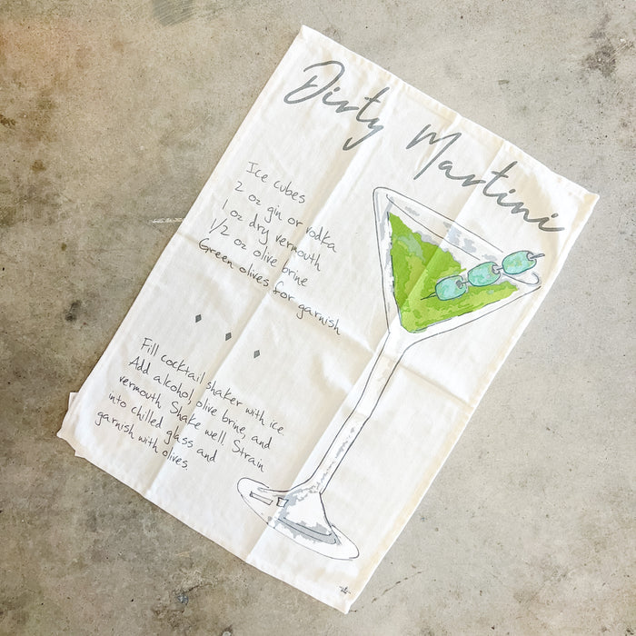 Dirty Martini Recipe Bar Towel