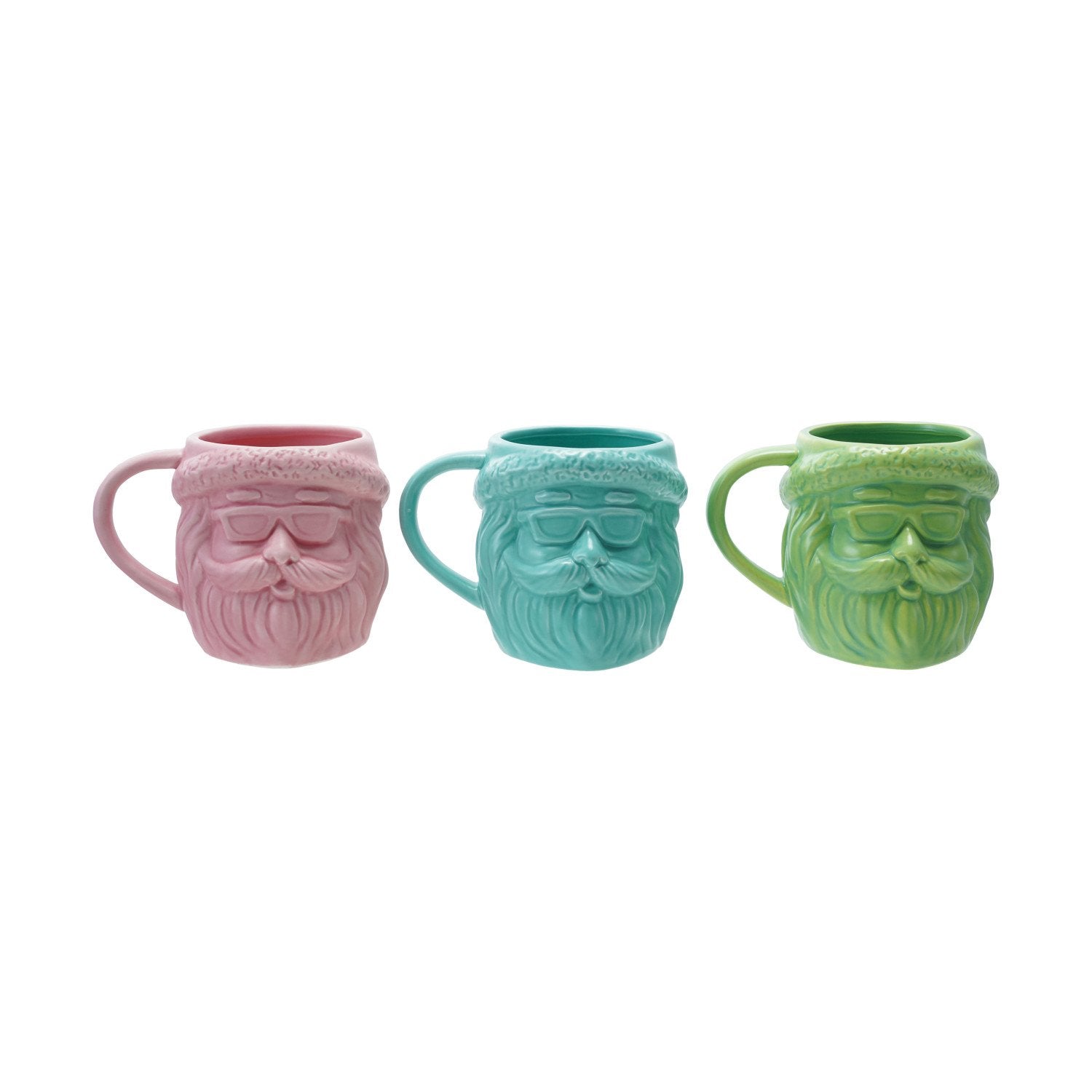 18 oz Stoneware Santa Head Shaped Mug 3 Matte Colors Hollowood at Home 18 oz Stoneware Santa Head Shaped Mug 3 Matte Colors Hollowood at Home