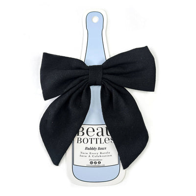 Black Linen Bottle Bow