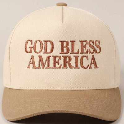 God Bless America Canvas Cap: Red