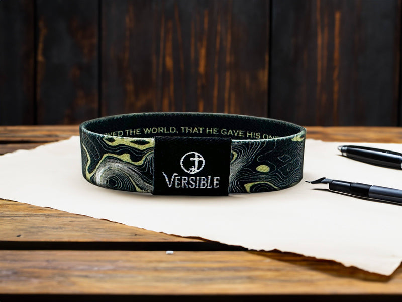 Gold Vein / John 3:16 Wristband: Large