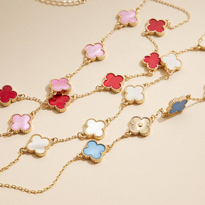 Blue Flower Charm Necklace