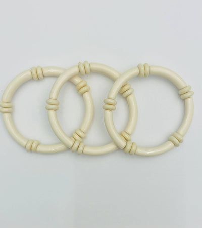 Ivory Tube Bracelet w/beads