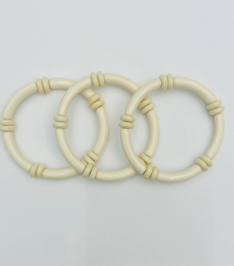 Ivory Tube Bracelet w/beads