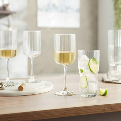 Libbey Paneled All Purpose Wine Glasses, 13.5oz
