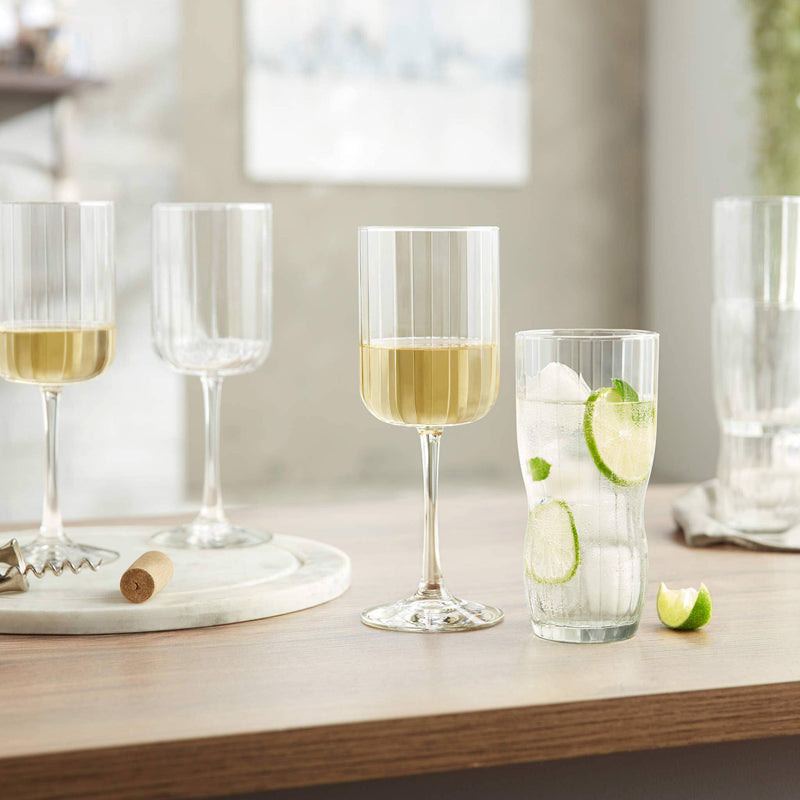 Libbey Paneled All Purpose Wine Glasses, 13.5oz