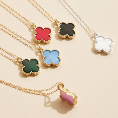 Single Flower Shell Charm Short Necklace: Black / One / 4SN11002