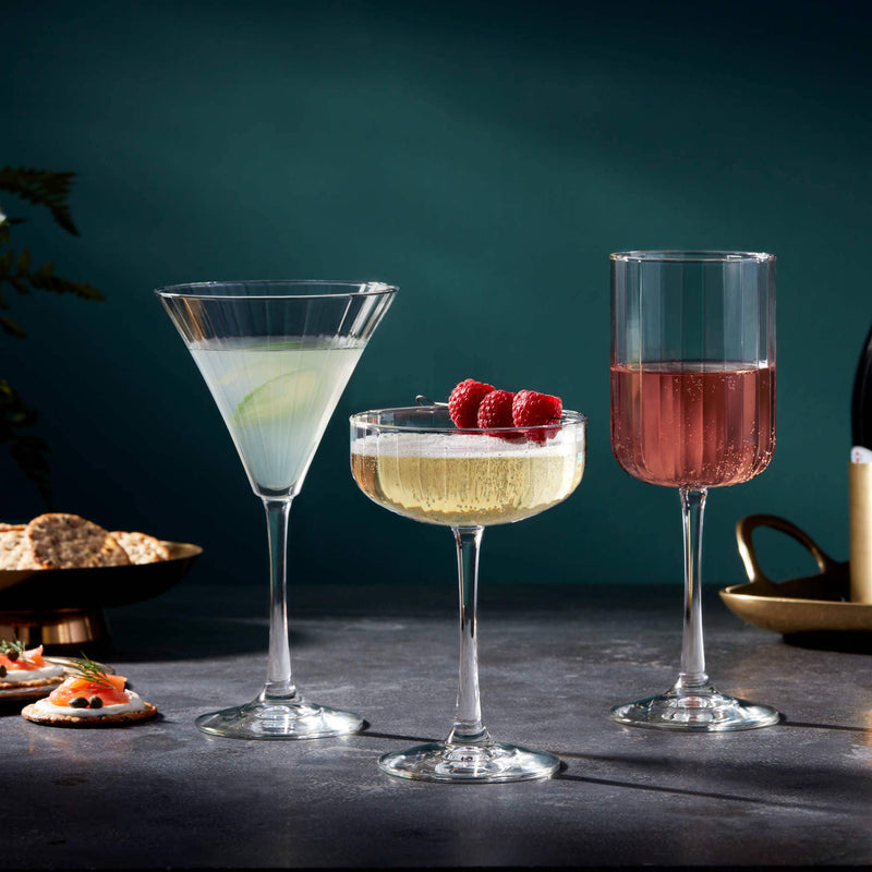 Libbey Paneled All Purpose Wine Glasses, 13.5oz