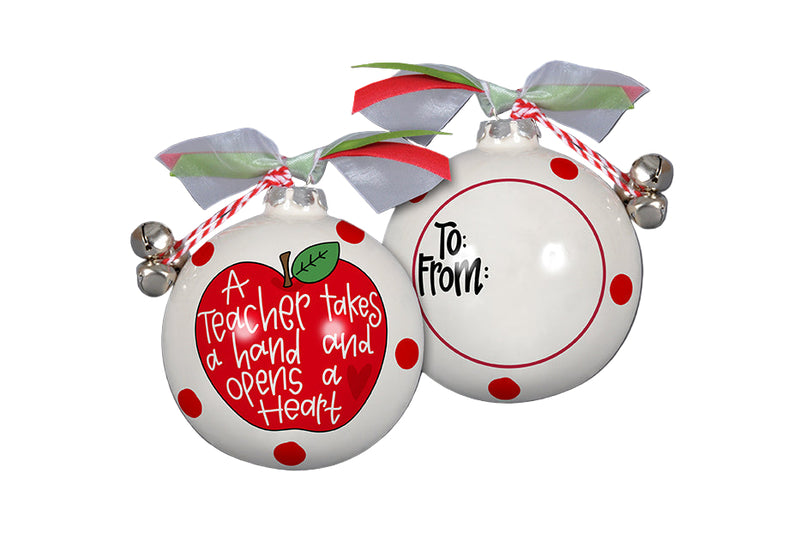 Hand and open Heart Teacher ornament