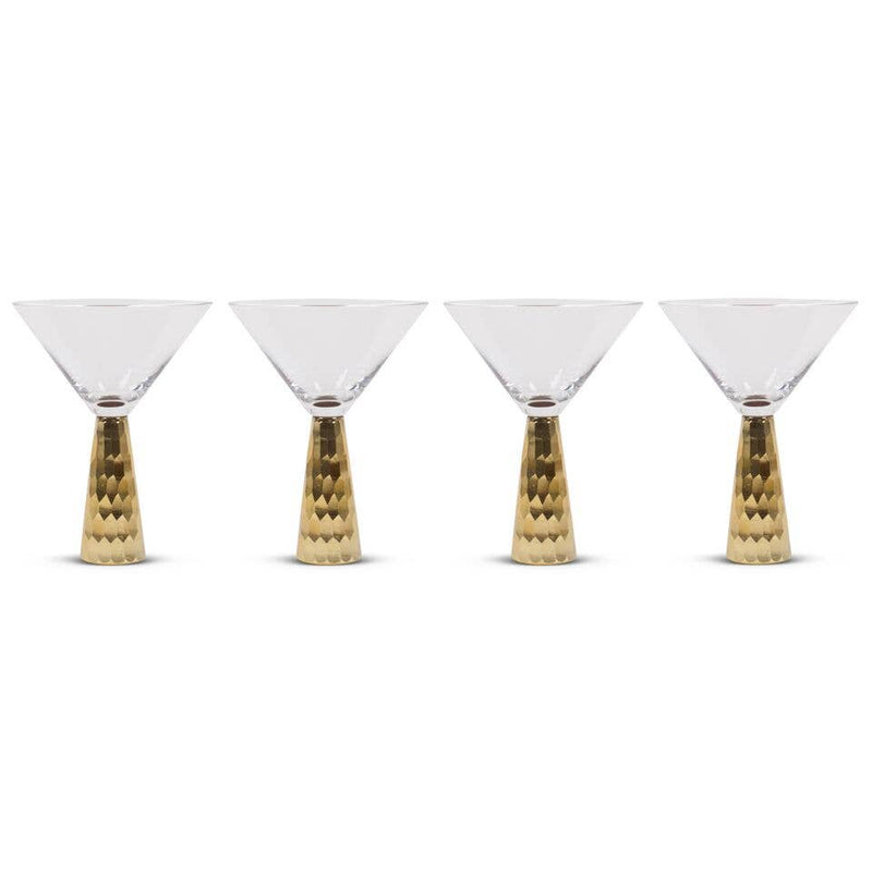 Gold Hammered Martini Glass