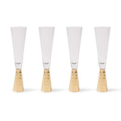Gold Hammered Champagne Glass