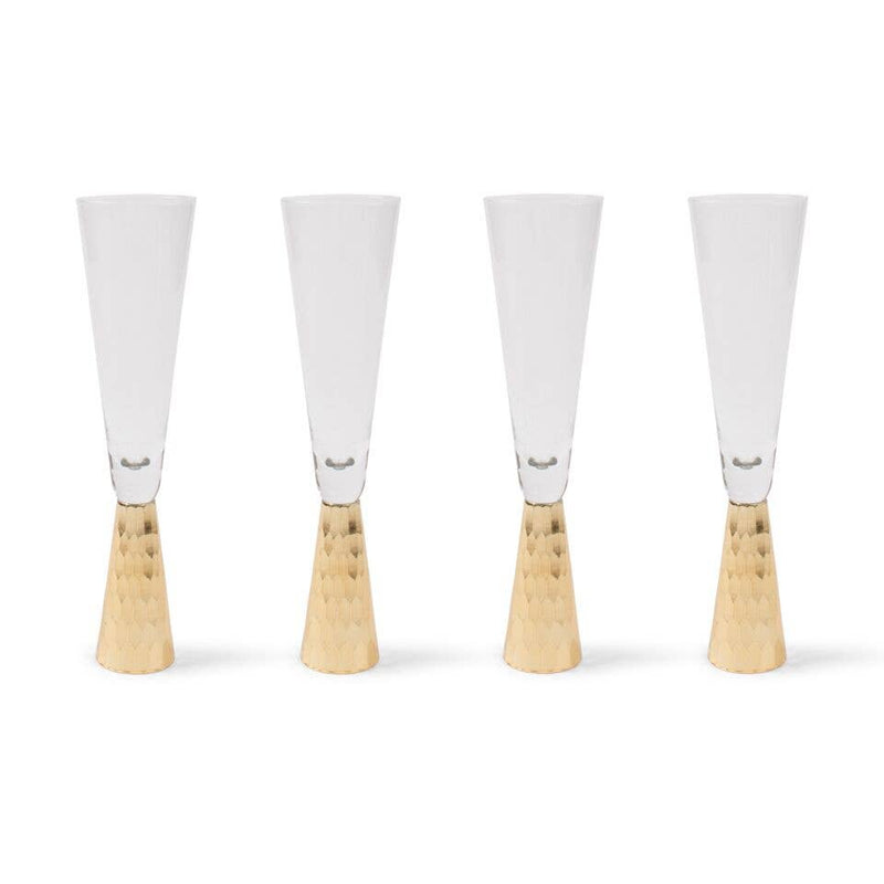 Gold Hammered Champagne Glass