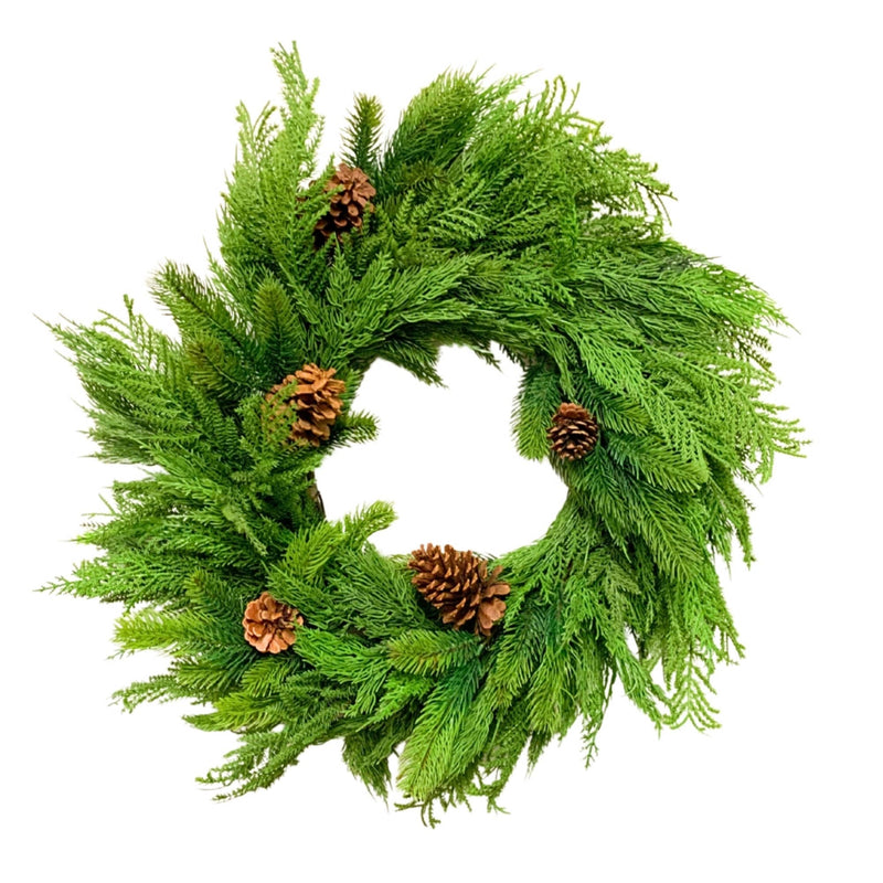 Mixed Christmas Cypress Wreath 24&