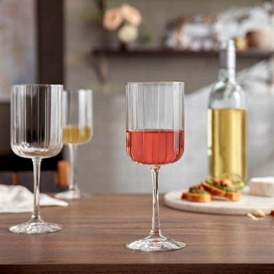 Libbey Paneled All Purpose Wine Glasses, 13.5oz
