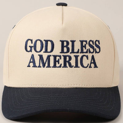 God Bless America Canvas Cap: Red