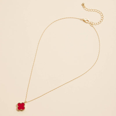 Single Flower Shell Charm Short Necklace: Black / One / 4SN11002