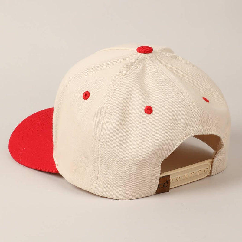 God Bless America Canvas Cap: Red