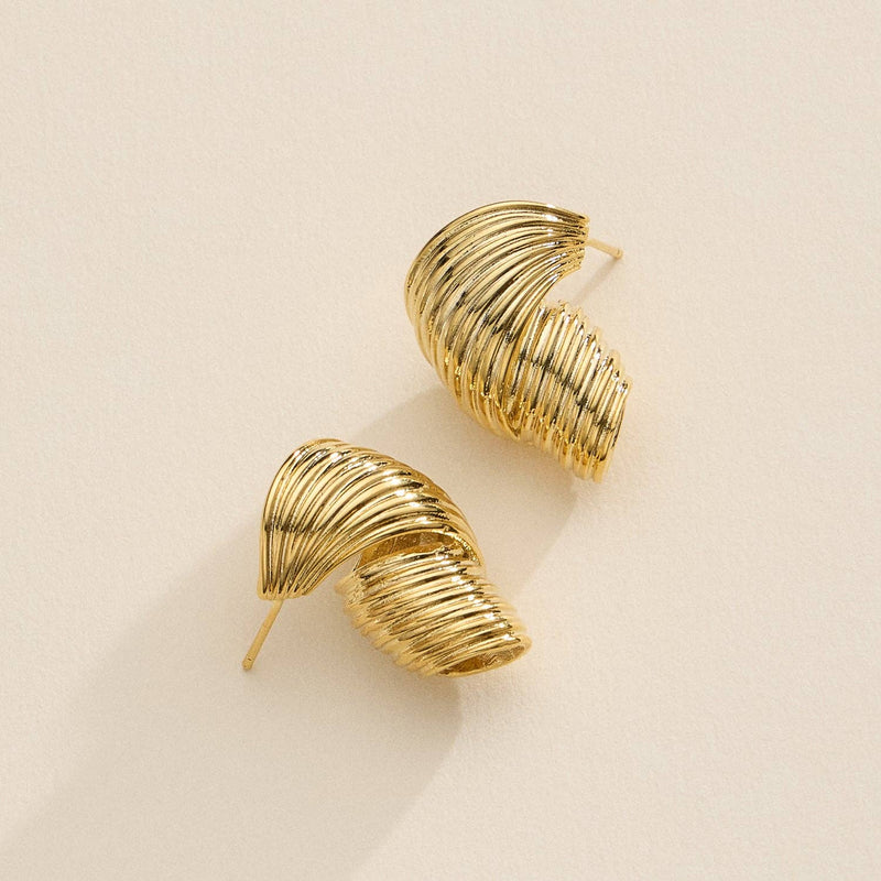 Spiral Hoop Earrings 18K Gold Dipped | Silver