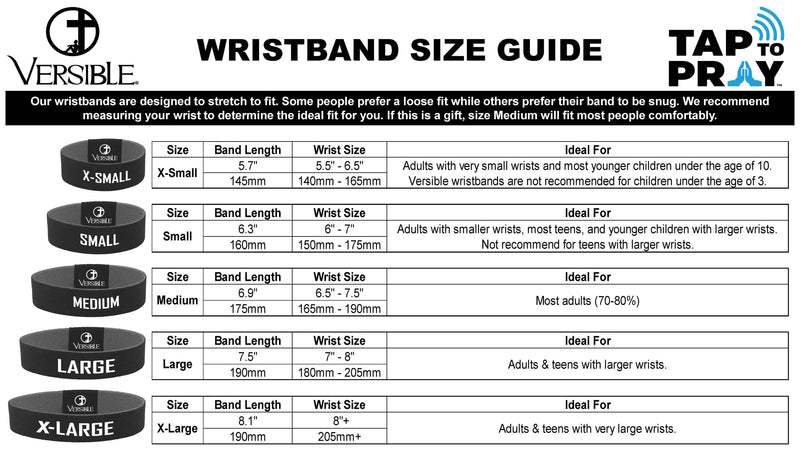 Tap To Pray™ Wristbands - Jesus Is Lord: Small / Jesus is Lord / Powered by Faith