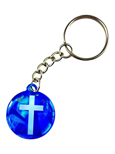 Tap To Pray™ - Prayer Tag Keychains: Tree Bark Camo + Cross