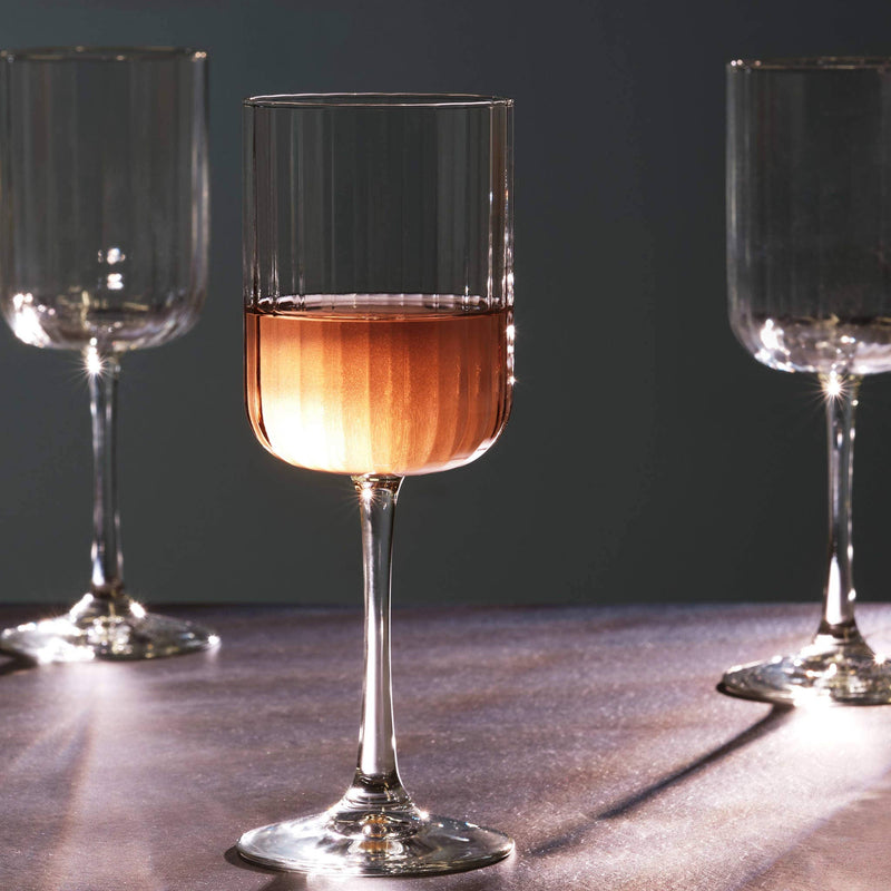 Libbey Paneled All Purpose Wine Glasses, 13.5oz