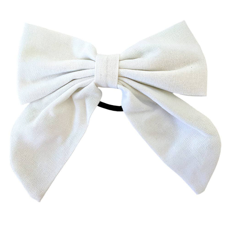 White Linen Bottle Bow