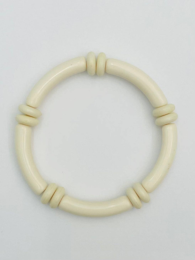 Ivory Tube Bracelet w/beads