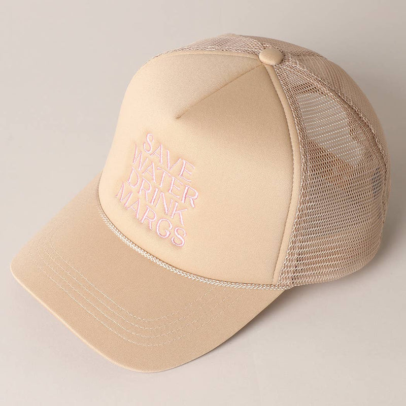 Save Water Drink Margs Trucker: BABY PINK