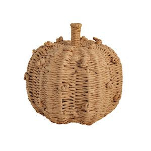 Natural Woven Knot Pumpkin | Medium