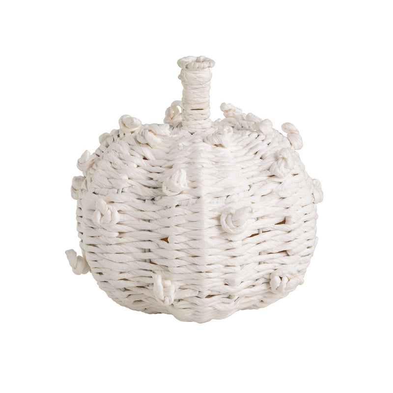 White Woven Knot Pumpkin | Small