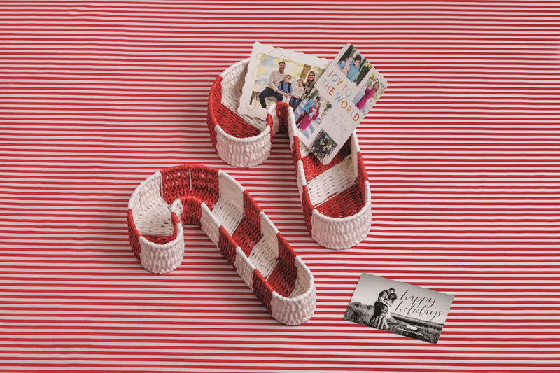 Candy Cane Woven Baskets