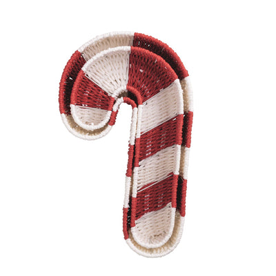 Candy Cane Woven Baskets