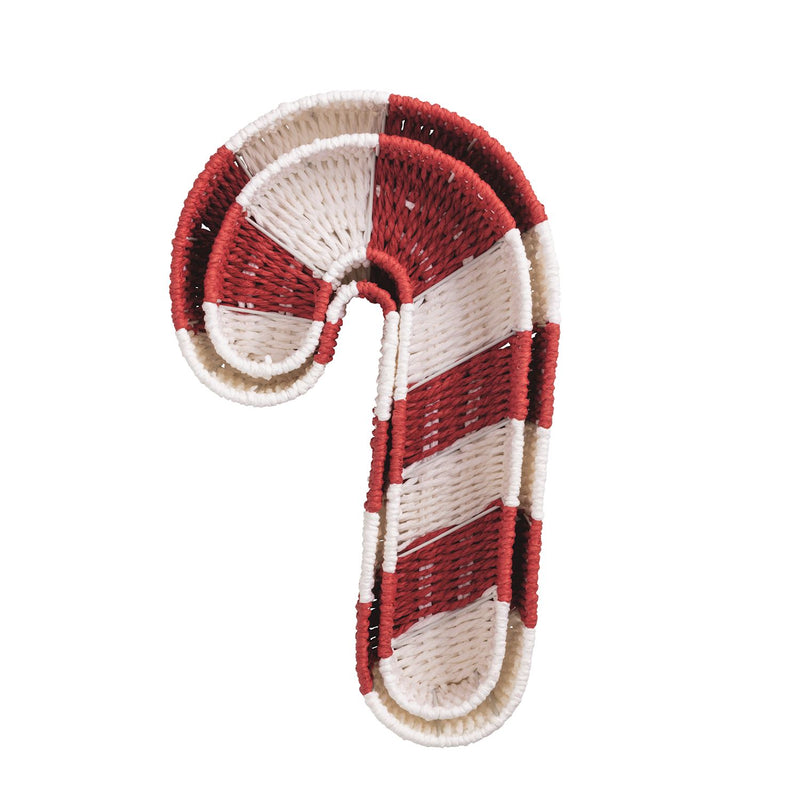 Candy Cane Woven Baskets