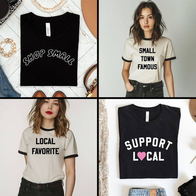 Local Favorite Ringer Shirt, Ringer Tee, Shop Small Shirt: Large