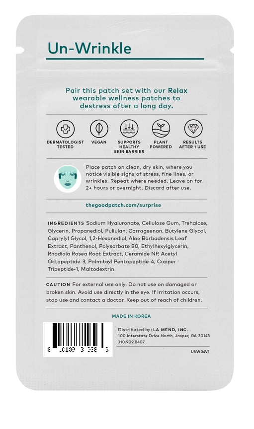 Un-Wrinkle Microdart Patches