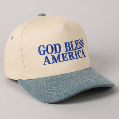 God Bless America Canvas Cap: Red