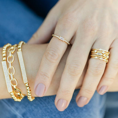 Layered Statement Ring: Gold