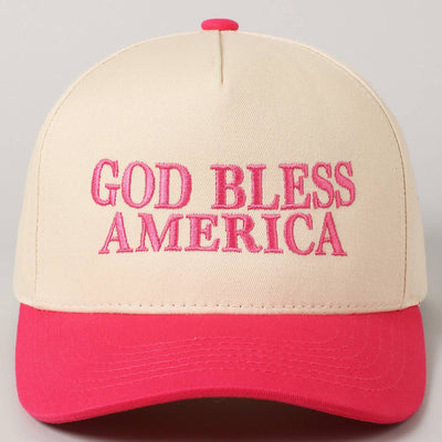 God Bless America Canvas Cap: Red