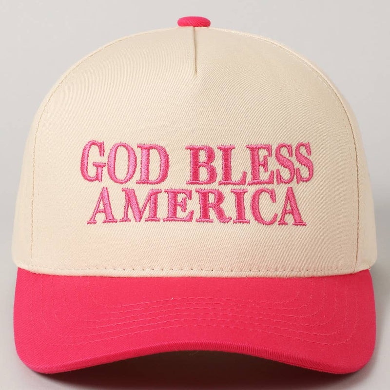 God Bless America Canvas Cap: Red