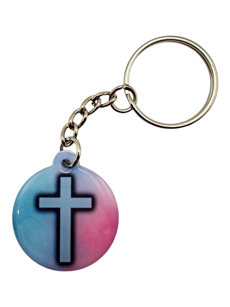 Tap To Pray™ - Prayer Tag Keychains: Blue Mountains + Cross