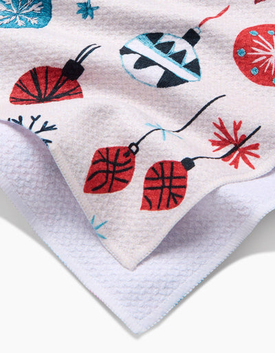 Embroidered Ornaments Tea Towel