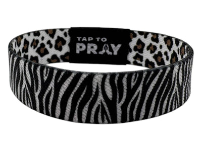Tap To Pray™ Wristbands - Safari Zebra: X-Large