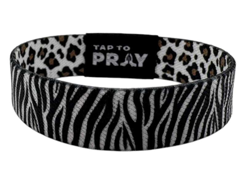 Tap To Pray™ Wristbands - Safari Zebra: X-Large