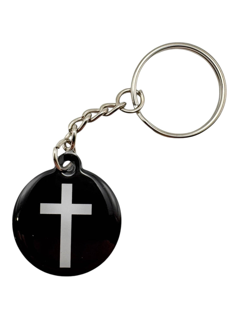 Tap To Pray™ - Prayer Tag Keychains: Blue Crystal + Cross