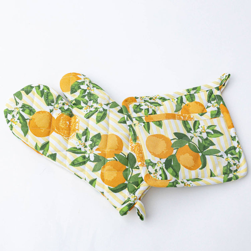 Orange Blossom Oven Mitt Set