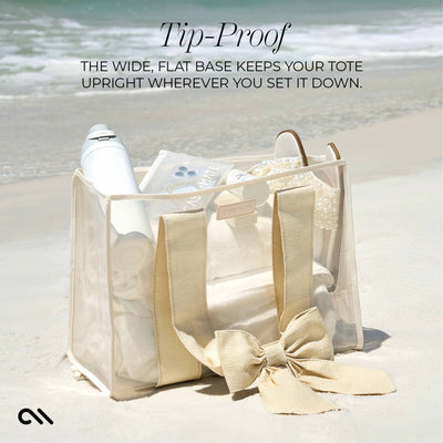 Ecru Raffia | Bow Tote w/Phone Pouch