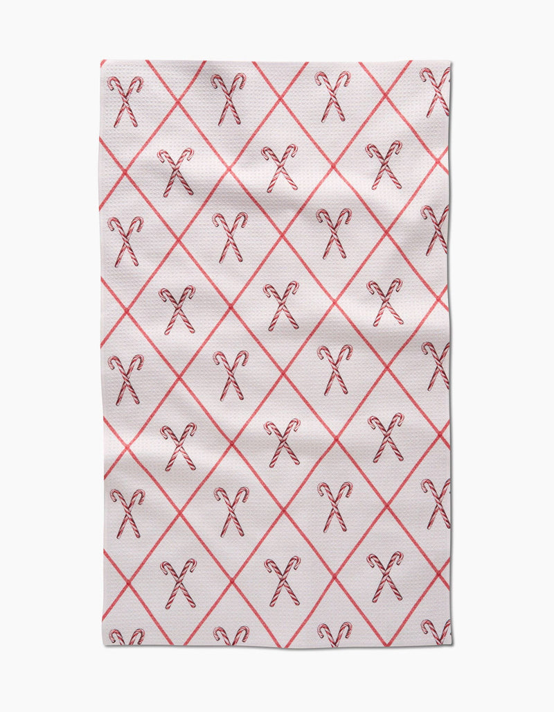 Festive Candy Canes Tea Towel