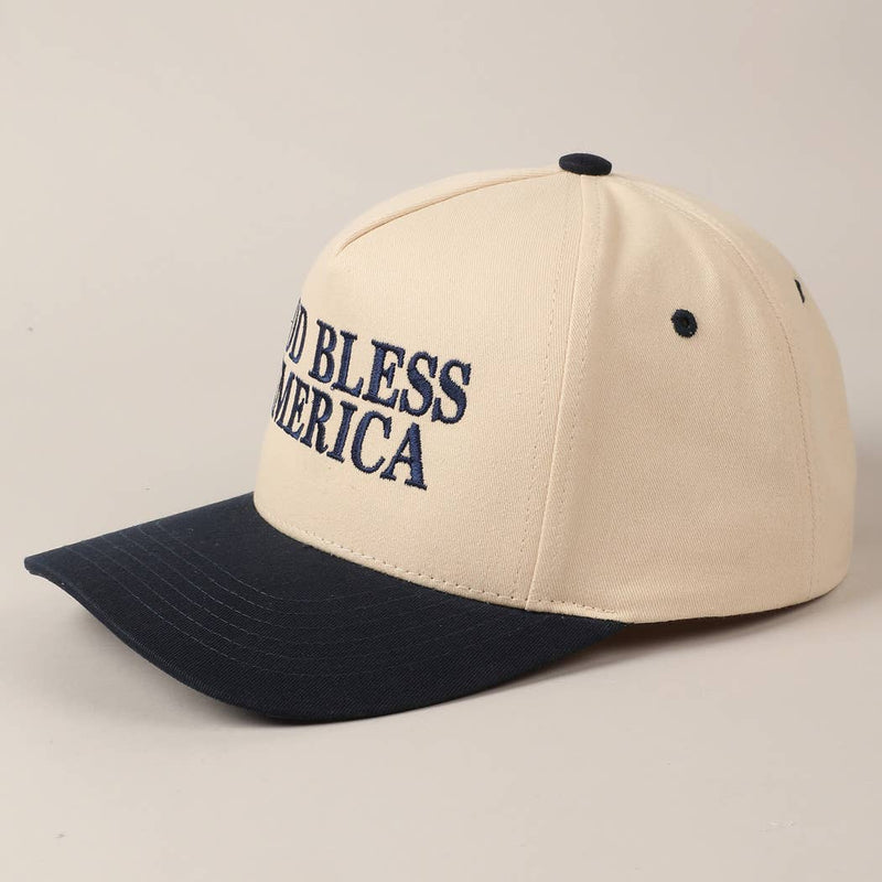 God Bless America Canvas Cap: Red