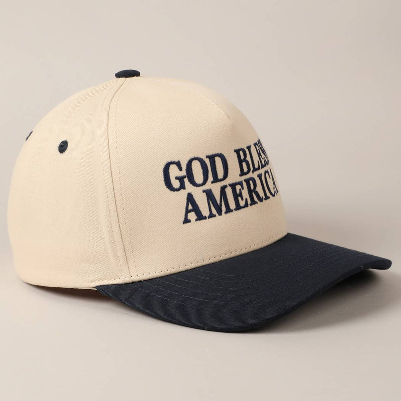 God Bless America Canvas Cap: Red
